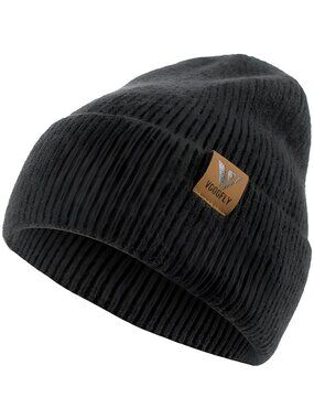 Beanie Slouchy Knit Skull Cap Striped Beanie Hat Cuffed Plain Hat For Men, Women